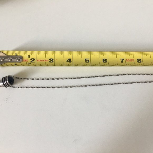 Pamela love antiquated silver necklace with tooth / horn w Onyx - Picture 4 of 7